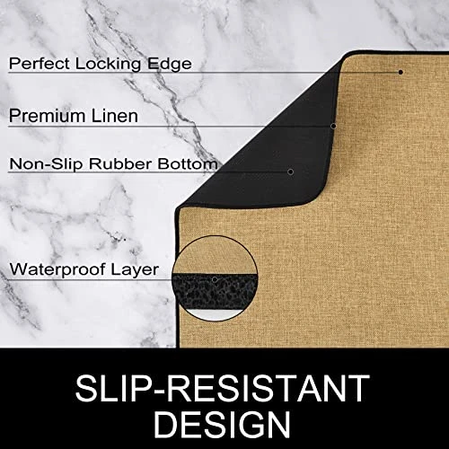 ETTORLER Coffee Mat, Waterproof Coffee Bar Mat Imitation Linen Surface (24x16x0.12IN) Thickened Upgrade DIATOM MUD Bottom Coffee Maker Mat Leak-Proof Coffee Mat For Countertops Table Espresso Machine 6 ETTORLER Coffee Mat, Waterproof Coffee Bar Mat Imitation Linen Surface (24x16x0.12IN) Thickened Upgrade DIATOM MUD Bottom Coffee Maker Mat Leak-Proof Coffee Mat For Countertops Table Espresso Machine - Image 4