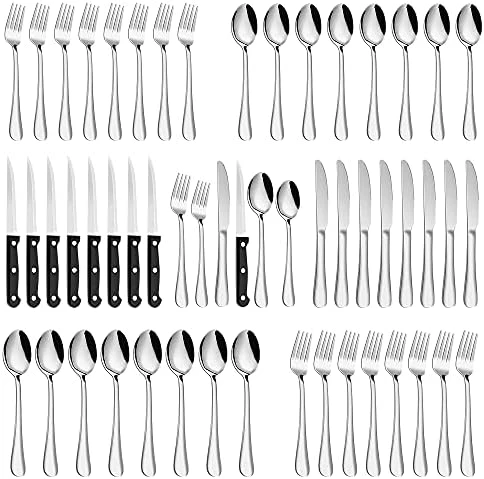 Ilverware Set,MASSUGAR 20-Piece Silverware Flatware Cutlery Set, Stainless Steel Utensils Service For 4, Include Knife/Fork/Spoon, Mirror Polished (Silver) 12 Ilverware Set,MASSUGAR 20-Piece Silverware Flatware Cutlery Set, Stainless Steel Utensils Service For 4, Include Knife/Fork/Spoon, Mirror Polished (Silver) - Image 10