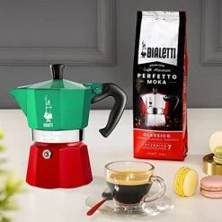 Bialetti - Moka Express Italia Collection: Iconic Stovetop Espresso Maker, Makes Real Italian Coffee, Moka Pot 3 Cups (4.3 Oz - 130 Ml), Aluminium, Colored In Red Green Silver -KitchenAid Shop 51hcvUTFZEL