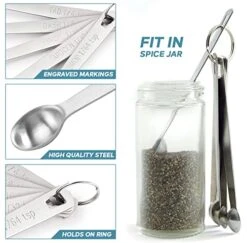 Measuring Spoons Set - Set Of 5 PCS Stainless Steel Mini Measuring Spoons, Teaspoons For Measuring Dry And Liquid Ingredients, Fits In Spice Jars - Tiny Small Measuring Spoons With Hold Ring 12 Measuring Spoons Set - Set Of 5 PCS Stainless Steel Mini Measuring Spoons, Teaspoons For Measuring Dry And Liquid Ingredients, Fits In Spice Jars - Tiny Small Measuring Spoons With Hold Ring -KitchenAid Shop 51hhBggcI8L