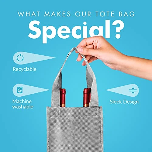 - Reusable Wine Bottle Tote Bags, Wine Bags For Wine Bottles Gifts, Wine Bags With Handles, Wine Bottle Carrier, Wine Bags For 1-6 Bottles, Set Of 4, Ornate 6 - Reusable Wine Bottle Tote Bags, Wine Bags For Wine Bottles Gifts, Wine Bags With Handles, Wine Bottle Carrier, Wine Bags For 1-6 Bottles, Set Of 4, Ornate - Image 4
