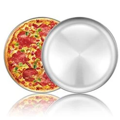 Pizza Baking Pan Pizza Tray 12 Inch Stainless Steel Pizza Pan Round Pizza Baking Sheet Oven Tray Pizza Crisper Pan, Healthy Pizza Cooking Pan For Oven, 2 Pack