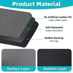 Coffee Maker Mat For Countertops: Coffee Mat Absorbent Coffee Bar Mat For Kitchen Hide Stain Rubber Backed, 12" X 17" Coffee Bar Accessories Fit Under Coffee Machine Coffee Pot Appliance Mats (Grey) -KitchenAid Shop 51hmbNl4pkL