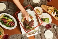 Doran Doran 3 In 1 Electric Skillet, Combo Multi Cooker, Rectangle Hot Pot Fryer Pan Griddle And Grill With Safe Nonstick Coating, Steady Heat, Glass Lid (red) -KitchenAid Shop 51ho4Sbxg6L 1