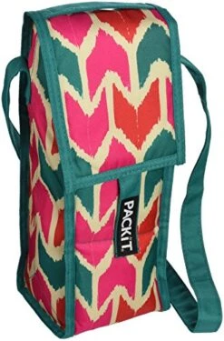 Ikat Print Single Bottle Freezable Wine Bag