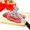 FUNRUI 1 Piece/Set Meat Hammer Tenderizer Heavy Duty Metal Stainless Steel Steak Meat Pounder Mallet Double-Sided Restaurant Home Kitchen Tool, Silver