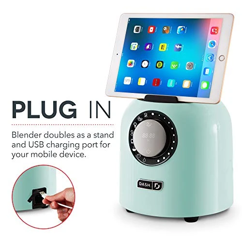 Dash Ash Chef Series Deluxe Digital 64 Oz Countertop Blender, With Stainless Steel Blades, Tritan Blending Jug, Tablet Stand & USB Charging Port, For Smoothies, Nut Butters, Purees, Soup And More - Aqua 7 Dash Ash Chef Series Deluxe Digital 64 Oz Countertop Blender, With Stainless Steel Blades, Tritan Blending Jug, Tablet Stand & USB Charging Port, For Smoothies, Nut Butters, Purees, Soup And More - Aqua - Image 5