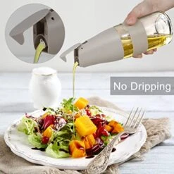 17oz Glass Olive Oil Dispenser, Oil And Vinegar Dispenser Set With Stainless Steel Pourers, Weighted Pourer, Drip Free Spout Oil Dispenser Bottle For Kitchen(White + Grey) 17 17oz Glass Olive Oil Dispenser, Oil And Vinegar Dispenser Set With Stainless Steel Pourers, Weighted Pourer, Drip Free Spout Oil Dispenser Bottle For Kitchen(White + Grey) -KitchenAid Shop 51i1WZMAhJL