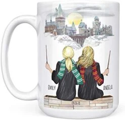 Best Friend Coffee Mug For Women - Choose Your Hair, Skin Color, Create Your Illustration - Personalized 15 Oz Ceramic Witch Mug W Name, Mom & Daughter, Soul Sister Gifts -KitchenAid Shop 51i61l 7NsL. AC