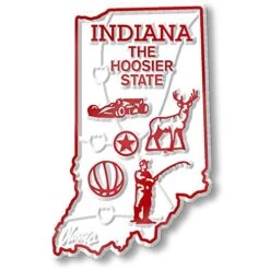 Indiana Small State Magnet By Classic Magnets, 1.6" X 2.3", Collectible Souvenirs Made In The USA