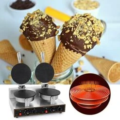 Ice Cream Cone Maker Commercial Waffle Cone Maker Machine Stainless Steel Electric Cone Waffle Maker Non-Stick Double Head Egg Roll Mold For Restaurant Home Use, 110V 2400W -KitchenAid Shop 51iAhWwkYHL. AC