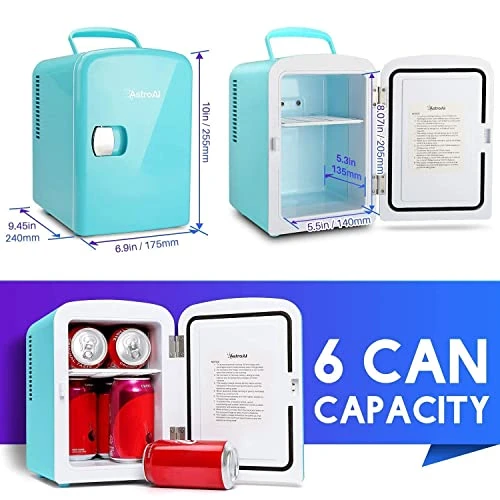 Mini Fridge 4 Liter/6 Can AC/DC Teal Cigarette Lighter Extension Cord 12Ft/12V/120W/15A Bundle 4 Mini Fridge 4 Liter/6 Can AC/DC Teal Cigarette Lighter Extension Cord 12Ft/12V/120W/15A Bundle - Image 2