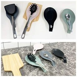 Spoon Rest For Kitchen Counter , Pack Of 4 BPA-Free And Food Grade Silicone Spoon Holder – Smooth Surface – Classy Look – Spoon Holder For Stove Top – For Cooking Spatula, Ladle, Brush, Risotto -KitchenAid Shop 51iPb0k8TqL