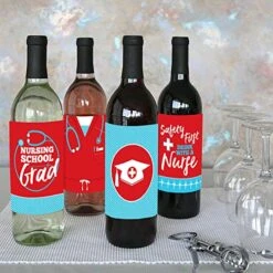 Big Dot Of Happiness Nurse Graduation - Medical Nursing Graduation Party Decorations For Women And Men - Wine Bottle Label Stickers - Set Of 4 -KitchenAid Shop 51iT81Nq3LL