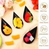 300 Pcs 4 Inch Tear Drop Mini Appetizer Plates Plastic Spoons Catering Supplies Small Tasting Dishes Dessert Bowls Disposable For Party (Black)