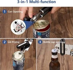 Can Opener Manual, Can Opener Smooth Edge, Food-Safe Multifunctional Can Openers Stainless Steel Manual Can Opener With Non-Slip Handle & Large Knobe, Ultra Sharp Cutting For Seniors With Arthritis -KitchenAid Shop 51id8bIUtDL