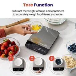 Food Kitchen Scale 22lb, Digital Weight Grams And Oz For Weight Loss, Baking And Cooking, 0.05oz/1g Precise Graduation,5 Weight Units, IPX6 Waterproof, USB Rechargeable,304 Stainless Steel -KitchenAid Shop 51iifug4Z5L