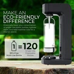 Maker With BPA Free Bottle - CO2 Powered One Touch Fizz Control - Fresh Sparkling Water Maker - Homemade Sparkle Seltzer Soda Streaming Machine, Carbonated Water Machine For Home [C02 NOT INCLUDED] -KitchenAid Shop 51ijU6OgmJL