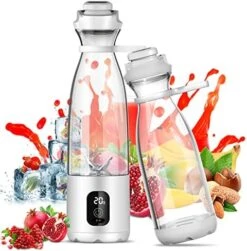 Portable Blender, Mini Personal Blender For Shakes And Smoothies 300W Fresh Juice Blender With 20oz Travel Bottle USB Rechargeable 6000Mah Pulse Crush Ice Protein Shake KOBWA Blender On The Go (Upgraded) (Bravo, White) (BravoS, White) -KitchenAid Shop 51ijZPoaRQL. AC