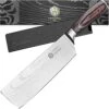 7-Inch Nakiri Vegetable Cleaver Knife - Samurai Series - Forged High Carbon 7Cr17MoV Stainless Steel - Pakkawood Handle With Blade Guard -KitchenAid Shop 51inbmoA7GS