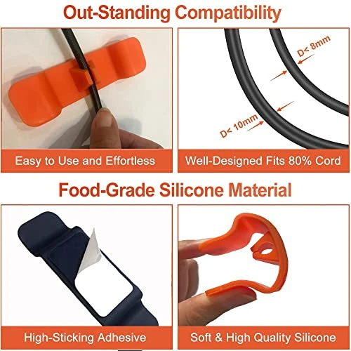 Cord Organizer For Appliances Adhesive, 6 Pack Cord Wrapper Cord Holder Cord Winder Cable Organizer Used For Wire Organizers, Small Appliances Cord Organizer Stick On Kitchen Utensils, Kitchen Home Aid Accessories For Mixer, Blender, Coffee Maker, Pressure Cooker And Air Fryer 5 Cord Organizer For Appliances Adhesive, 6 Pack Cord Wrapper Cord Holder Cord Winder Cable Organizer Used For Wire Organizers, Small Appliances Cord Organizer Stick On Kitchen Utensils, Kitchen Home Aid Accessories For Mixer, Blender, Coffee Maker, Pressure Cooker And Air Fryer - Image 3