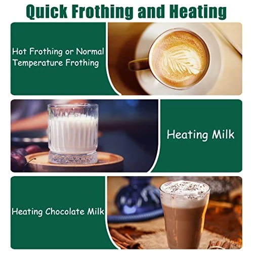 Electric Milk Frother, Automatic Hot Or Normal Temperature Milk Foam Function,4-in-1 Functionality For Latte Coffee Hot Chocolates Cappuccino 5 Electric Milk Frother, Automatic Hot Or Normal Temperature Milk Foam Function,4-in-1 Functionality For Latte Coffee Hot Chocolates Cappuccino - Image 3