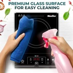 RapidTherm Portable Induction Cooktop Hot Plate Countertop Burner 1800W, 8 Temp Levels, Timer, Auto-Shut-Off, Touch Panel, LED Display, Auto Pot Detection, Child Safety Lock, 4 Preset Programs -KitchenAid Shop 51iuKVmHhNL