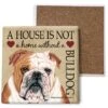 Bulldog Absorbent Stone Coasters - Cork-Backed Coasters For Drinks - Bulldog Dog Illustration - Artist Tomoyo Pitcher - 4 X 4 Inches - Set Of 4 (SJT24720) 2 Bulldog Absorbent Stone Coasters - Cork-Backed Coasters For Drinks - Bulldog Dog Illustration - Artist Tomoyo Pitcher - 4 X 4 Inches - Set Of 4 (SJT24720) -KitchenAid Shop 51j1np2WEtL