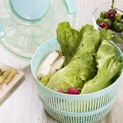 Large Salad Spinner And Keeper-5L Lettuce Spinner Vegetable Washer Dryer With Large Salad Bowl And Plastic Colander,Fruit Veggie Wash&Salad Making,BPA Free (Color : Pink) (Color : Blue) 14 Large Salad Spinner And Keeper-5L Lettuce Spinner Vegetable Washer Dryer With Large Salad Bowl And Plastic Colander,Fruit Veggie Wash&Salad Making,BPA Free (Color : Pink) (Color : Blue) -KitchenAid Shop 51j4YtUv0vL