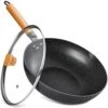 N/A Wok Stir Fry Pan With Lid, Nonstick Woks Pan 12 Inch, 100% PFOA-Free Coating, Non Stick Cooking Frying Pans With Detachable Wooden Handle, Induction Compatible, Black 2 N/A Wok Stir Fry Pan With Lid, Nonstick Woks Pan 12 Inch, 100% PFOA-Free Coating, Non Stick Cooking Frying Pans With Detachable Wooden Handle, Induction Compatible, Black -KitchenAid Shop 51jBnMPgy1L