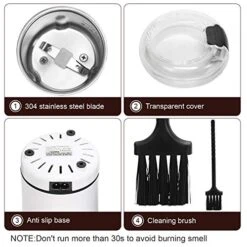 Electric Coffee Grinder,One-Touch Spice Grinder With Brush, Small Coffee Bean Grinder Portable Coffee Grinder 50g Capacity(White,US Plug) 10 Electric Coffee Grinder,One-Touch Spice Grinder With Brush, Small Coffee Bean Grinder Portable Coffee Grinder 50g Capacity(White,US Plug) -KitchenAid Shop 51jQEivGcOL