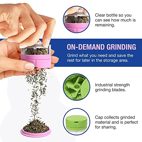 Worlds Fastest Herb Spice Grinder With Storage (Green), (GRND1) 6 Worlds Fastest Herb Spice Grinder With Storage (Green), (GRND1) - Image 4