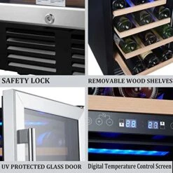Wine Cooler Refrigerator, Digital Temperature Control Freestanding Or Built-in Dual Zone Wine Cellar, Up To 28 Bottles 11 Wine Cooler Refrigerator, Digital Temperature Control Freestanding Or Built-in Dual Zone Wine Cellar, Up To 28 Bottles -KitchenAid Shop 51jSfmdxXqL