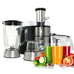Bogner - 3 In 1 Multifunctional Juice Extractor, Blender And Seed Grind. Juicer Machine For Vegetables And Fruits. Easy Clean, BPA Free, 800W Motor