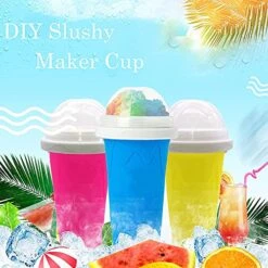 TIK TOK Slushie Maker Cup, Slushy Maker Ice Cup Frozen Magic Squeeze Cup Cooling Maker Cup Freeze Mug Milkshake Smoothie Mug, Portable Squeeze Ice Cup For Everyone (Blue) -KitchenAid Shop 51jURMO1azS