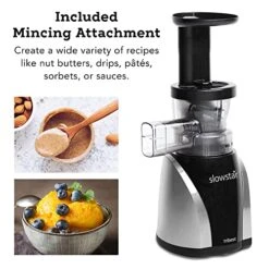 Slowstar SW-2020 Vertical Masticating Cold Press Juicer & Juice Extractor With Mincer, Silver -KitchenAid Shop 51jWCQ9IEKL