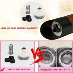 Wooden Manual Salt And Pepper Grinder Set With Detachable Ceramic Mechanism Adjustable Salt Mill, Beige And Coffee 9 Wooden Manual Salt And Pepper Grinder Set With Detachable Ceramic Mechanism Adjustable Salt Mill, Beige And Coffee -KitchenAid Shop 51jWcMYmmiL