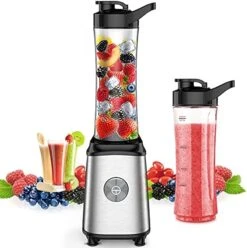 Smoothie Blender, Personal Blender For Shakes And Smoothies, Small Blender With 2 Tritan BPA-Free 20Oz Blender Cups And Cleaning Brush, 300W -KitchenAid Shop 51jforB EqL. AC