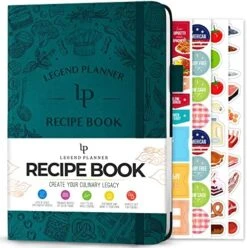 Recipe Book – Blank Family Cookbook To Write In Your Own Recipes – Empty Cooking Journal – Personalized Cooking Notebook, Hardcover, A5, 58 Recipes In Total (Dark Teal) -KitchenAid Shop 51jg I5x0EL. AC