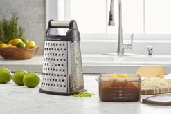 KitchenAid Gourmet 4-Sided Stainless Steel Box Grater With Detachable Storage Container, 10 Inches Tall, Black & Classic Multifunction Can Opener / Bottle Opener, 8.34-Inch, Black -KitchenAid Shop 51jiC15nLML