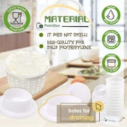 10 Pcs Cheese Molds + Pistons - Basic Cheese Mold 10 Oz (300 Ml) + Follower Piston - Cheese Making Kit With Piston - Cheese Mold For Cheese Making - Cheese Set For Press -KitchenAid Shop 51jnXwOFT5L