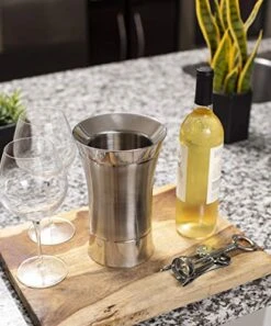 IrdRock Home Stainless-Steel Wine Chiller - Elegant Double Wall Bucket - Single Insulated Bottle Holder - Wine Or Champagne Cooler For Table - Wine Accessories - Indoor Or Outdoor - Silver -KitchenAid Shop 51jnxFwiZxL