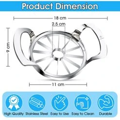 Apple Slicer 12 Slices, Upgraded Version 12-Blade Extra Large Apple Cutter, Heavy Duty Stainless Steel Apple Corer, Fruit Cutter, Ultra Sharp Apple Corer And Slicer, Divider For Upto 4 Inches Apple -KitchenAid Shop 51jwkmiqfUL