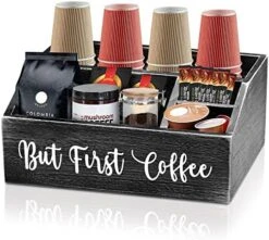 Coffee Station Organizer-Wooden Coffee Bar Accessories Organizer For Countertop, Farmhouse Coffee Bar Station Accessories And Organizer Decor Coffee Pod Holder Storage Basket For Coffee Bar Decor -KitchenAid Shop 51jyfmaqU3L. AC