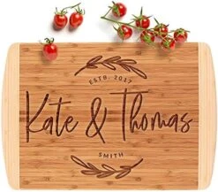 Housewarming Present For New Apartment, Cutting Board Personalized | 13.5x11.5 | 12 Designs & 2 Sizes, Wedding Gifts For The Couples - 2 Tone Block Board #G -KitchenAid Shop 51k0goKxM5L. AC