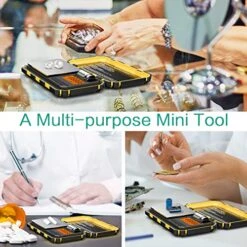 Digital Pocket Scale, 200g/ 0.01g Mini Scale, Portable Food Scale, Electronic Smart Scale, Jewelry Scale With Backlight LCD, 6 Units, Tare Function, Stainless Steel, Battery Included, Yellow -KitchenAid Shop 51k1jgqoVHL