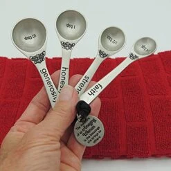 Mazing Woman Measuring Spoon Set, Decorative Gifts And Kitchen Accessories, Set Of 4, Engraved Pewter And Silver Enamel, By Abbey & CA Gift -KitchenAid Shop 51k7d54qngL