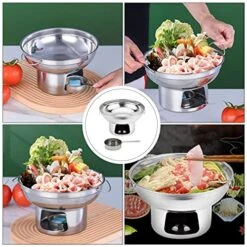 Happyyami Shabu Hot Pot Camping Stove Portable Stainless Steel Stove Wok Ring Portable Stove Pot For Kitchen Outdoor Camping Cooking Grilling Silver -KitchenAid Shop 51k7sT0LAJL