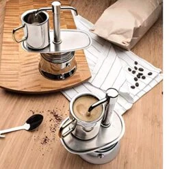 Stovetop Double Spout Espresso Maker | Stainless Steel Coffee Machine | Dark & Rich Brew Flows In Minutes | No Frill Operation | Use On Stove At Home Or Camping -KitchenAid Shop 51kJg27ZKZL