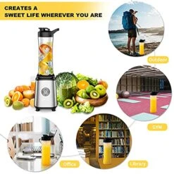 Smoothie Blender, Personal Blender For Shakes And Smoothies, Small Blender With 2 Tritan BPA-Free 20Oz Blender Cups And Cleaning Brush, 300W -KitchenAid Shop 51kNSYofTbL